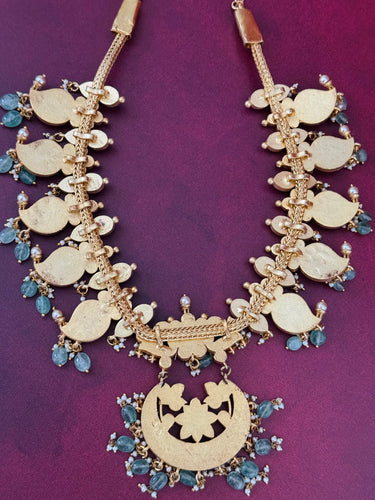 Jadau Kundan Necklace | Real Kemp Stones | Brass Base | No earrings | Gold Polish | Free Shipping | Ships from California